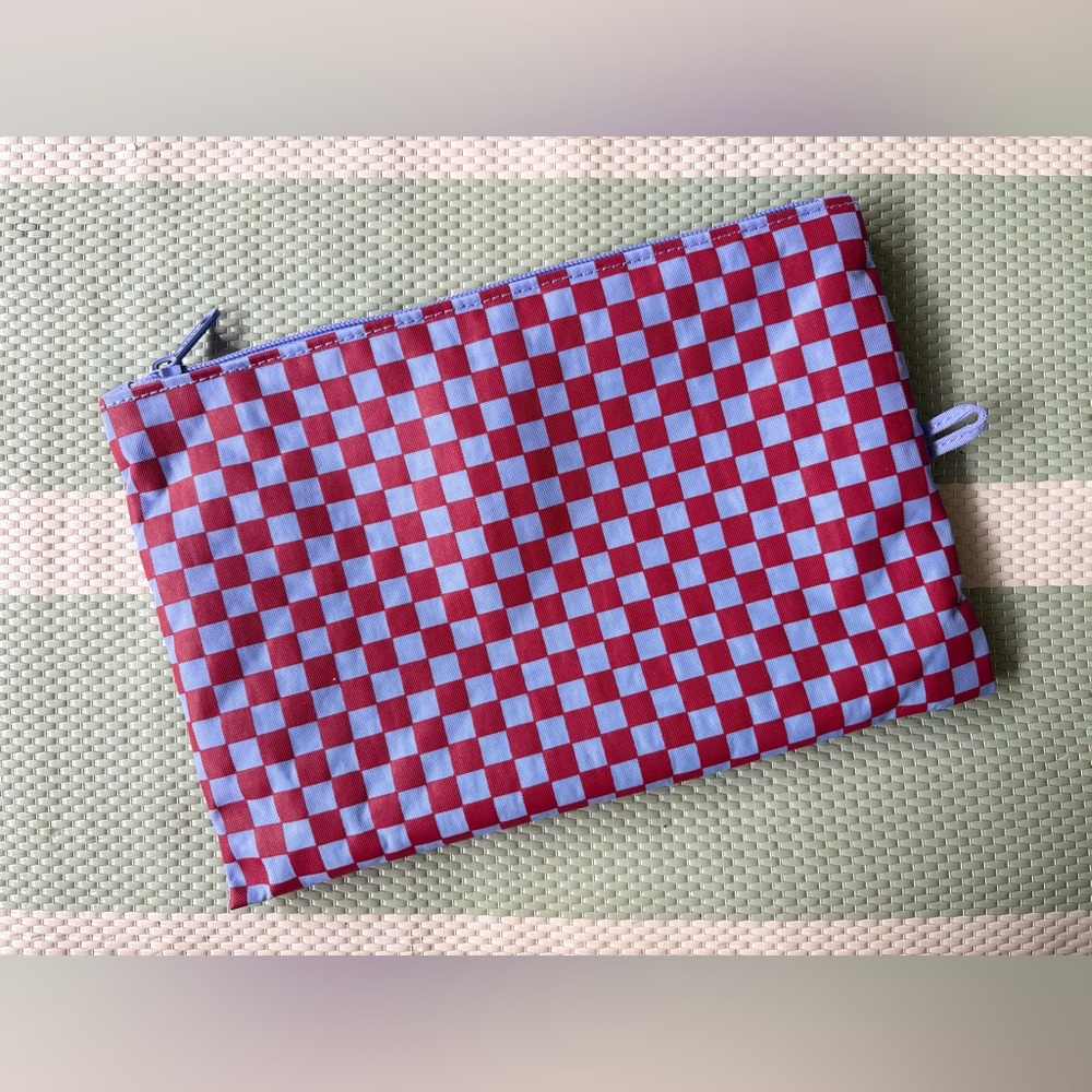BAGGU Large Flat Pouch JEWEL CHECKS